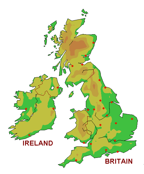 Forecast map of British Isles
