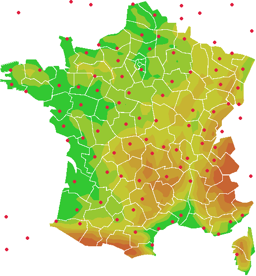 Carte de France des prévisions